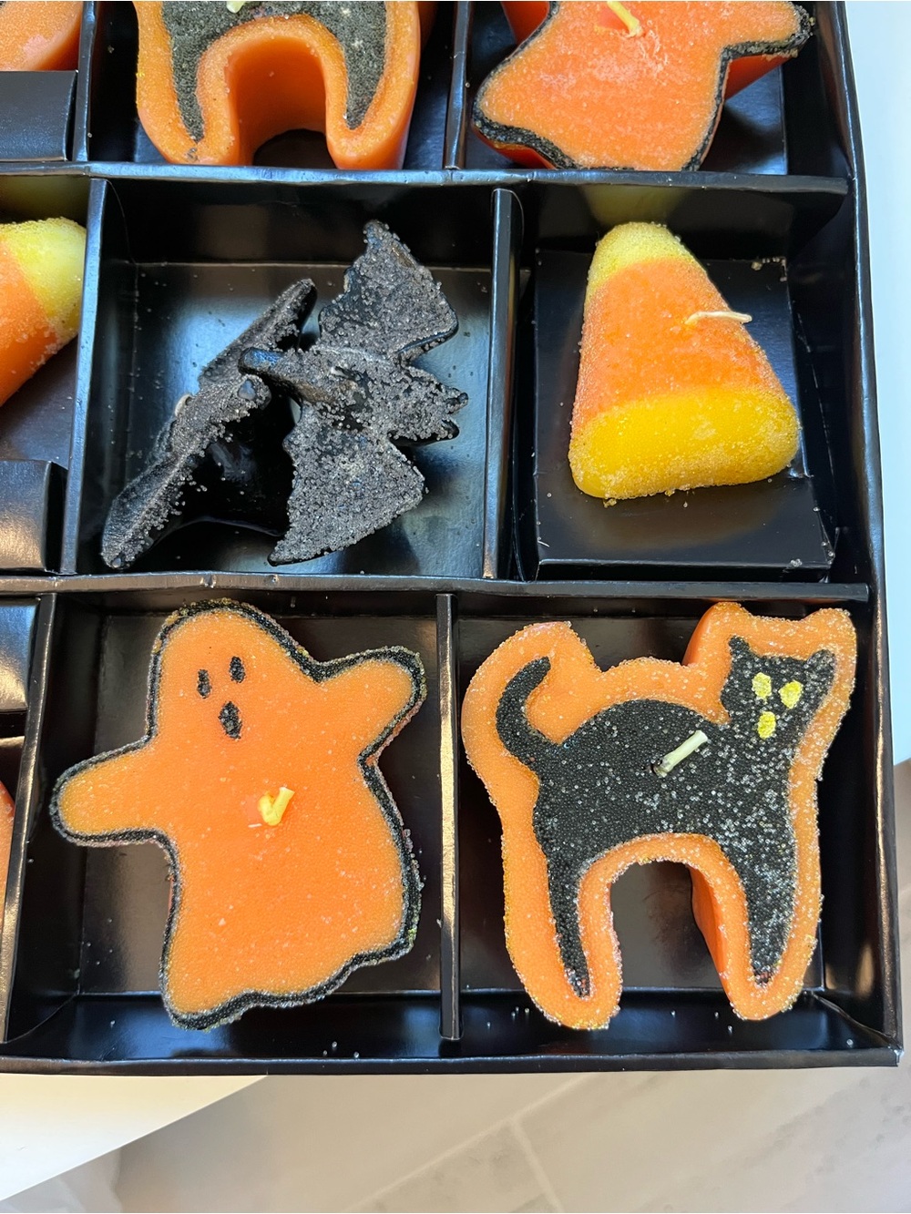 Halloween Themed Floating Candles - Orange & Black Spooky Vintage Retro - Picture 2 of 8